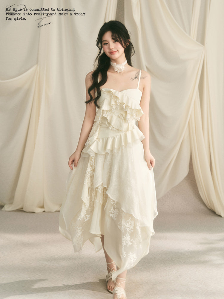 Frilled layered camisole & layered long skirt BBB0051