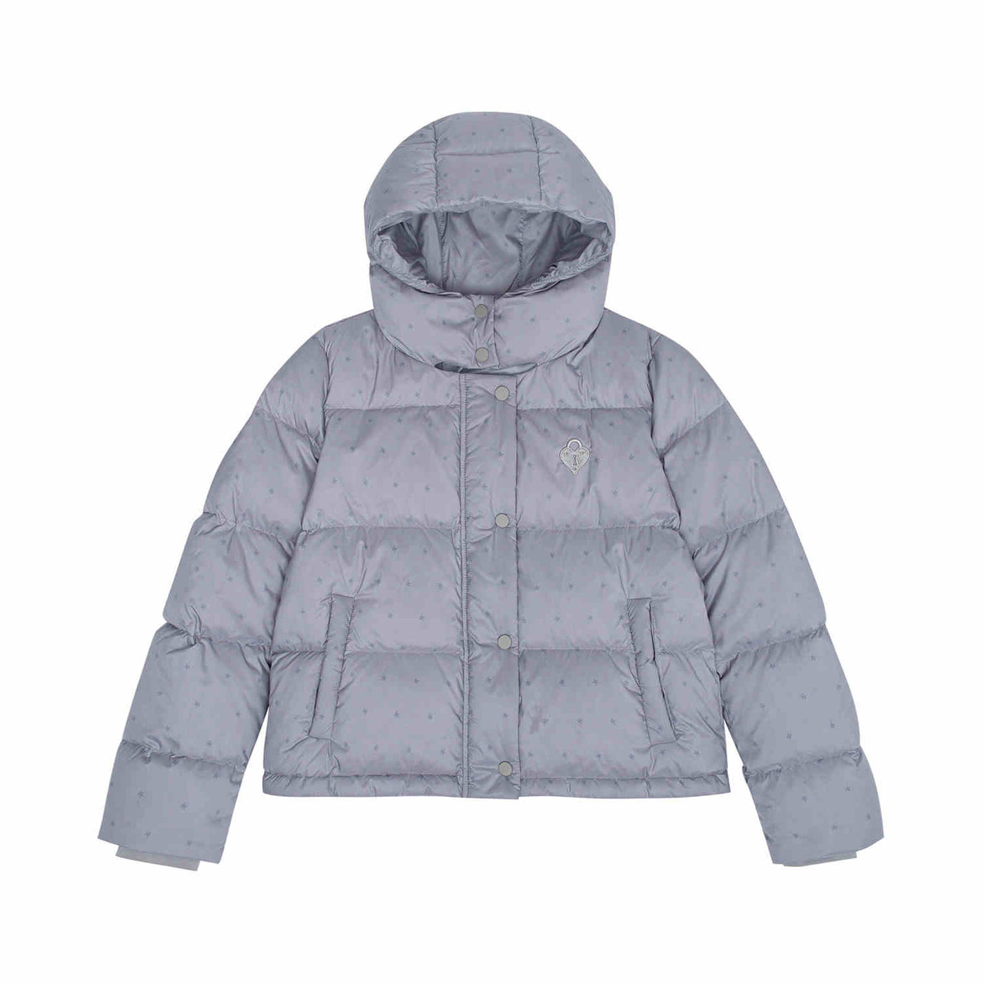 Small star pattern white duck down jacket NEC0108