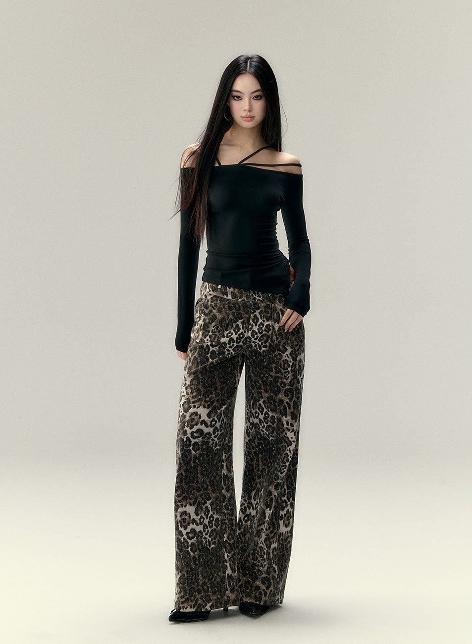 Leopard/Camouflage Wide-leg Pants VIA0196