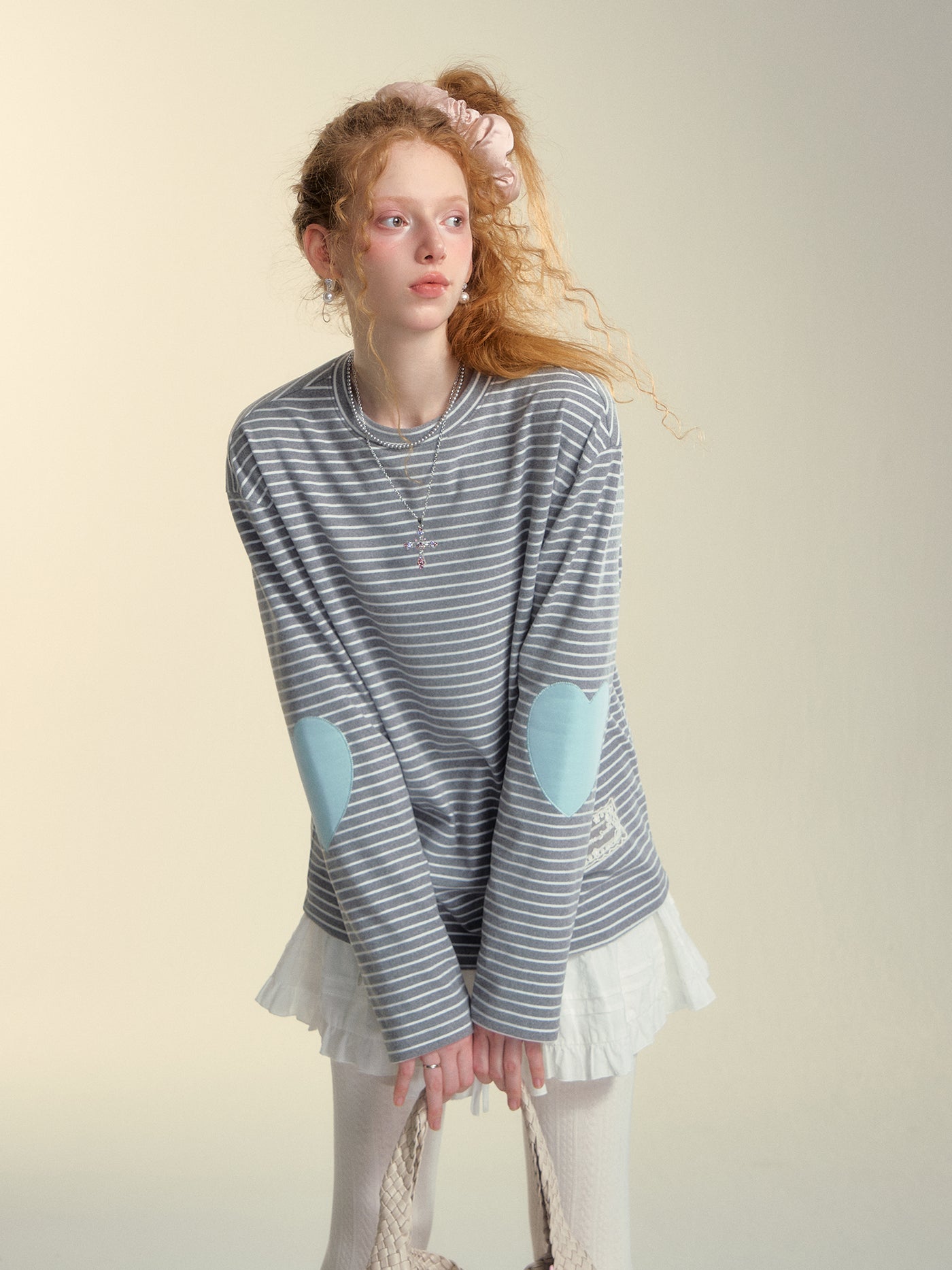 Striped Heart Long Sleeve T-shirt SOM0149