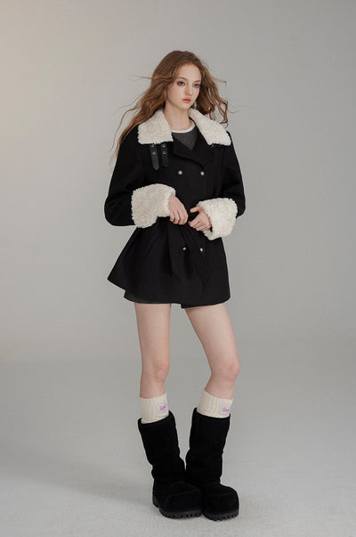 Belt Waist Mid-length Coat VIA0227