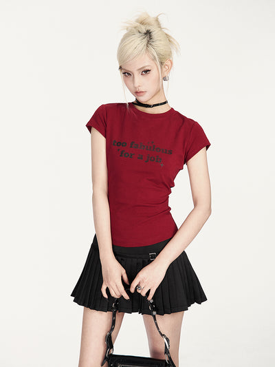 Print Round Neck Slim T-shirt VOC0361