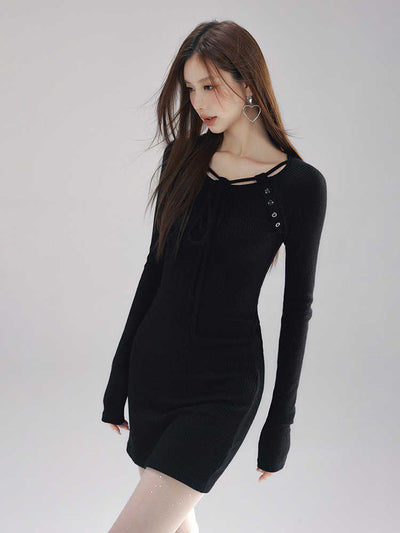 Knoop & Lint Design Ribbed Knit Slim Dress LAC0237