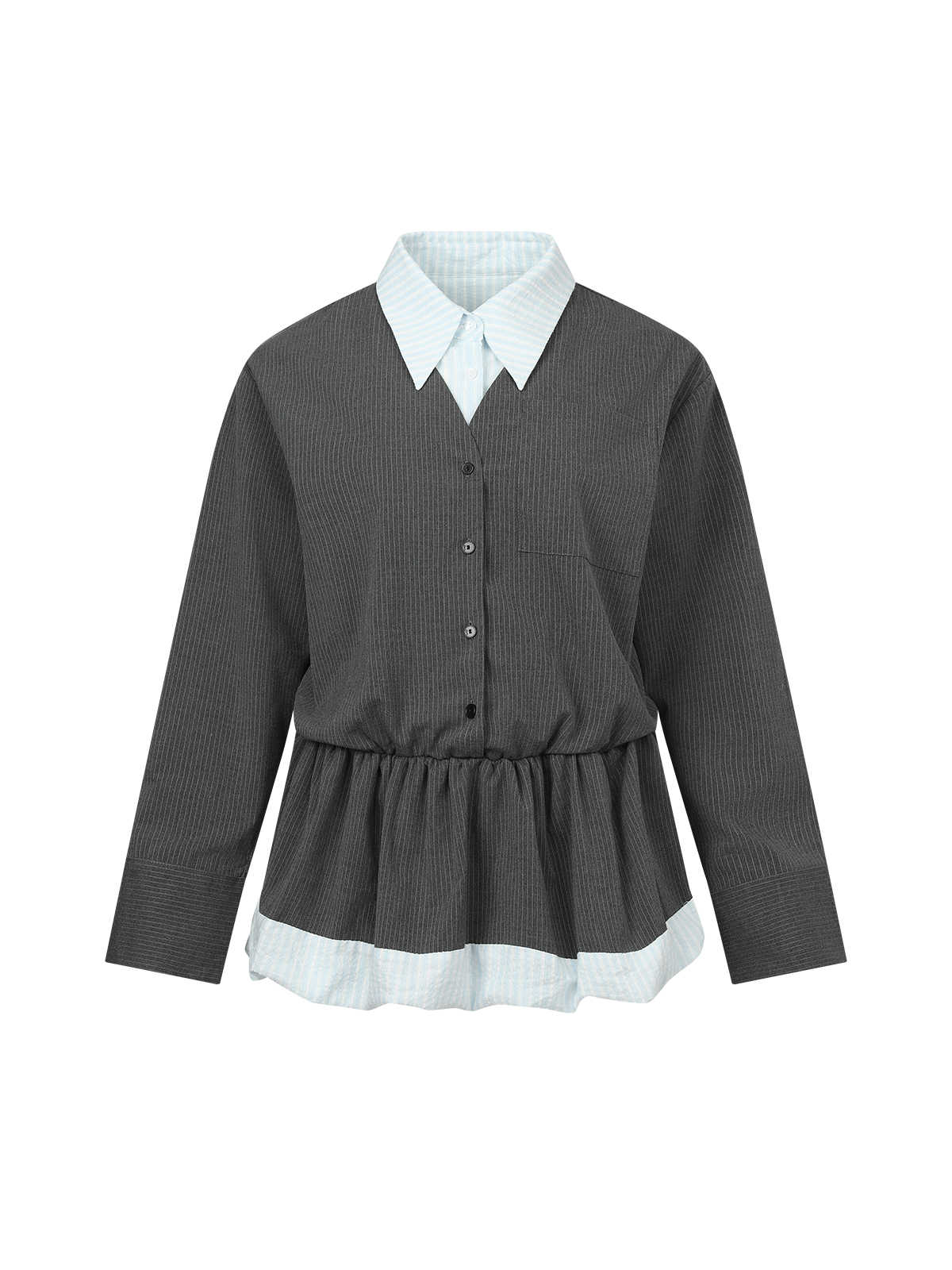 Casual Overhemd Docking Ruched Ballon <tc>Tops</tc> SHI0071