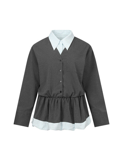 Casual Overhemd Docking Ruched Ballon <tc>Tops</tc> SHI0071