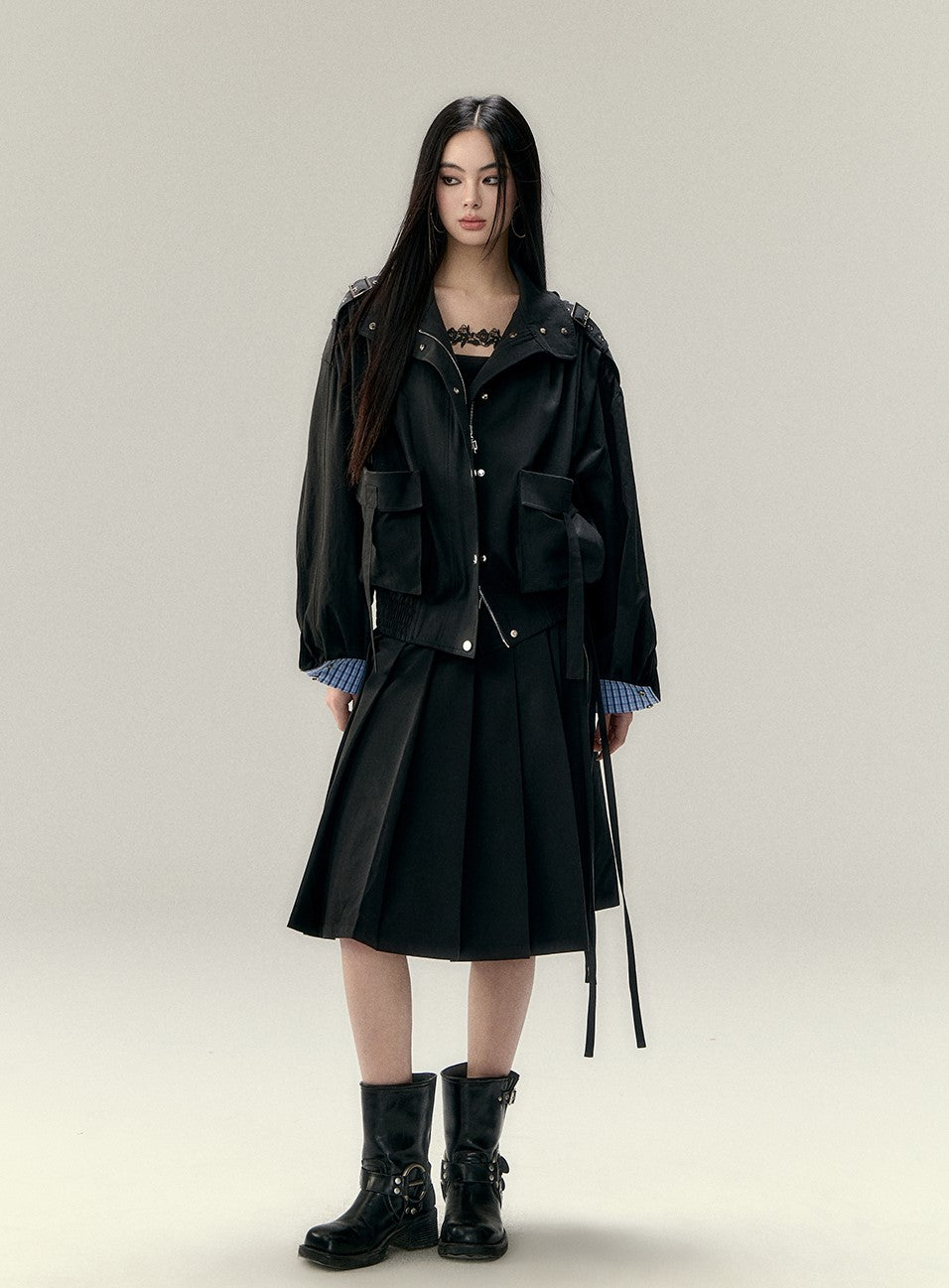 Casual Large Pocket Jacket/Skirt VIA0202