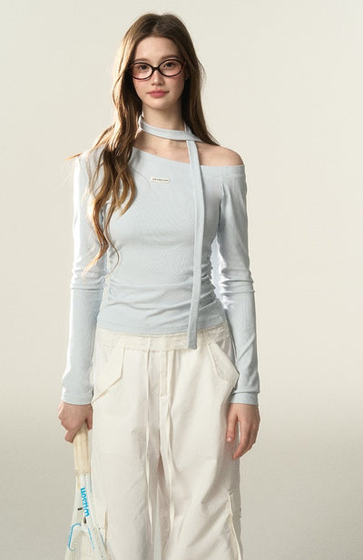 One-shoulder Long-sleeved T-shirt AFF0025