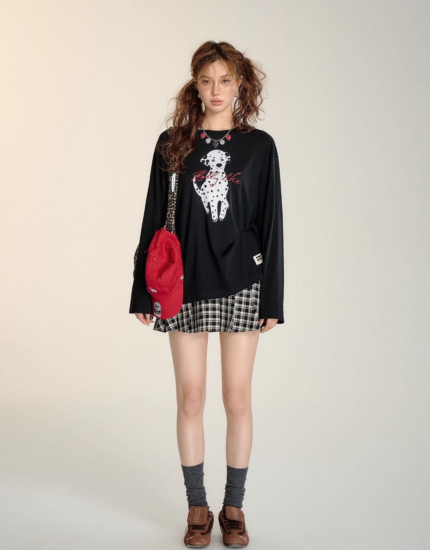 Dalmatian Outline Long-sleeved T-shirt SOM0095