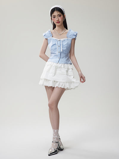 Lace Layered A-Line Mini Skirt NTO0081