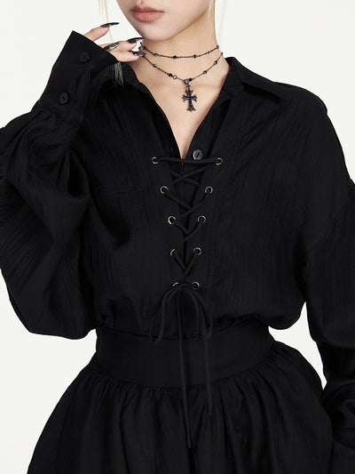 Lazy Tie Long Sleeve Shirt/Skirt VOC0365