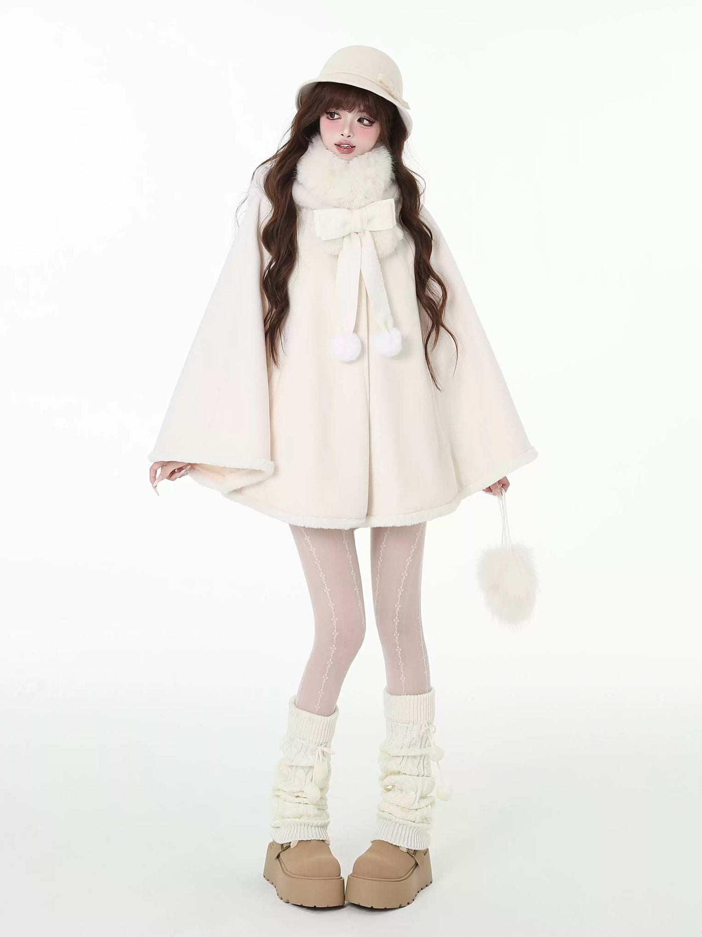 Big Ribbon Cloak Jacket with Rabbit Ear Hood CRA0100