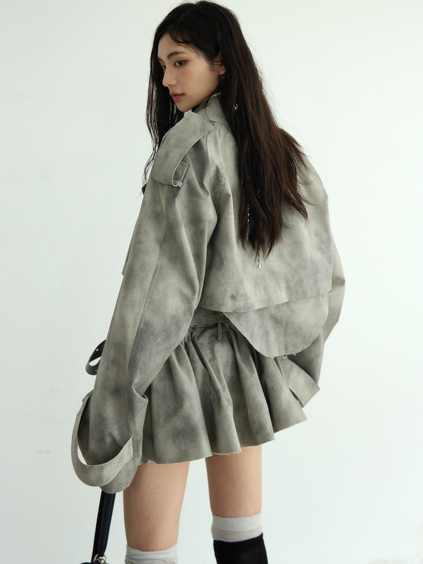 Wasteland Dirty Dye Windbreaker Jacket & Skirt JNY0168