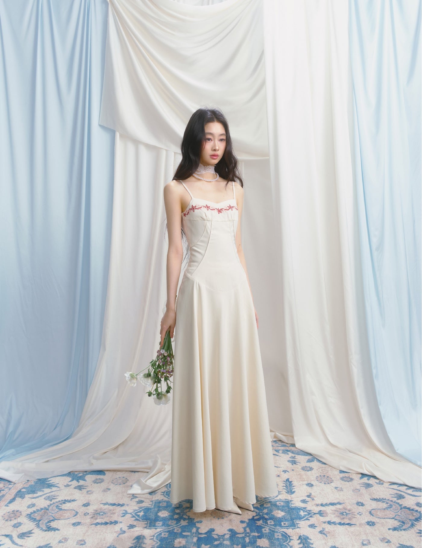 Embroidery Lace Suspender Dress SAL0148