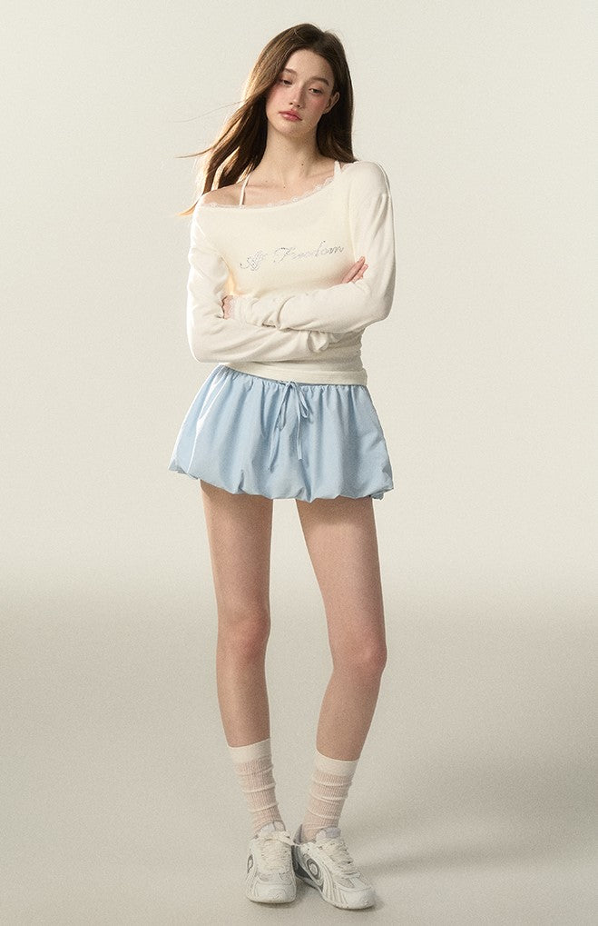 Skyblue Waist Tie Tutu Skirt AFF0028