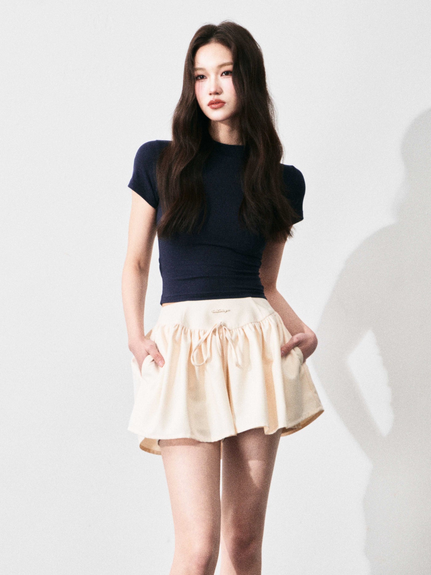 Drawstring Puffy Skirt LUL0130