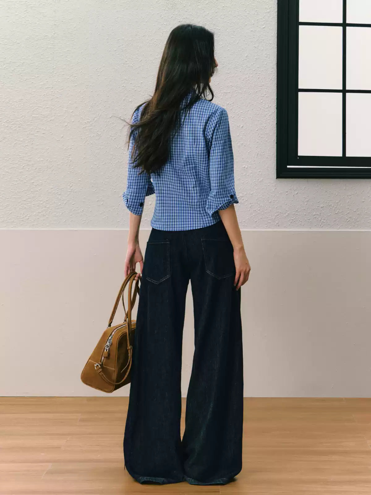 Retro Style Casual Wide Denim Pants SHI0066