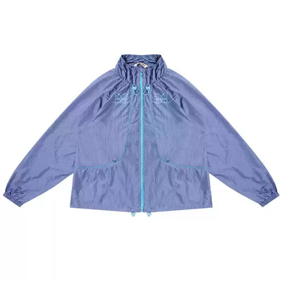 American Design Butterfly Embroidery Sporty Zip Jacket ZIZ0164