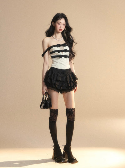 Doll One-shoulder Lace Top DIA0421