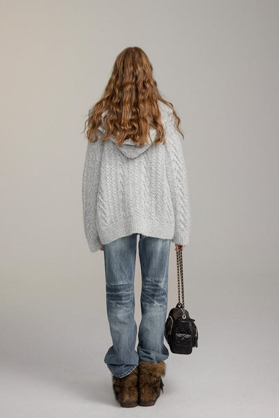 Fake Two-piece Turtleneck Sweater Cardigan VIA0222