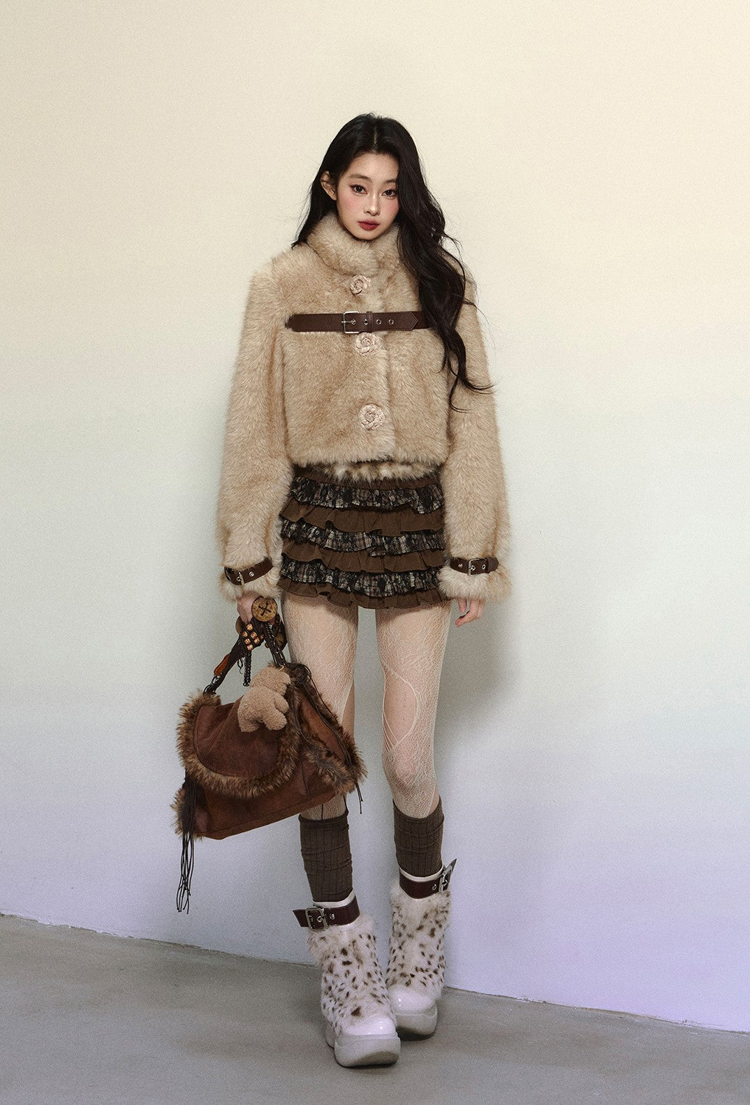 Environmentally Friendly Fur Short Jacket DIA0312