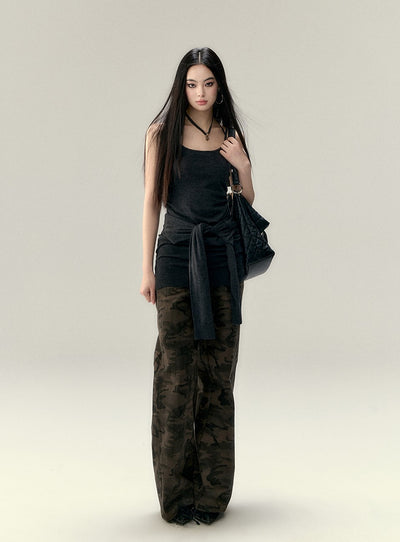 Leopard/Camouflage Wide-leg Pants VIA0196