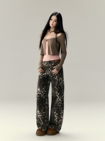 Leopard/Camouflage Wide-leg Pants VIA0196