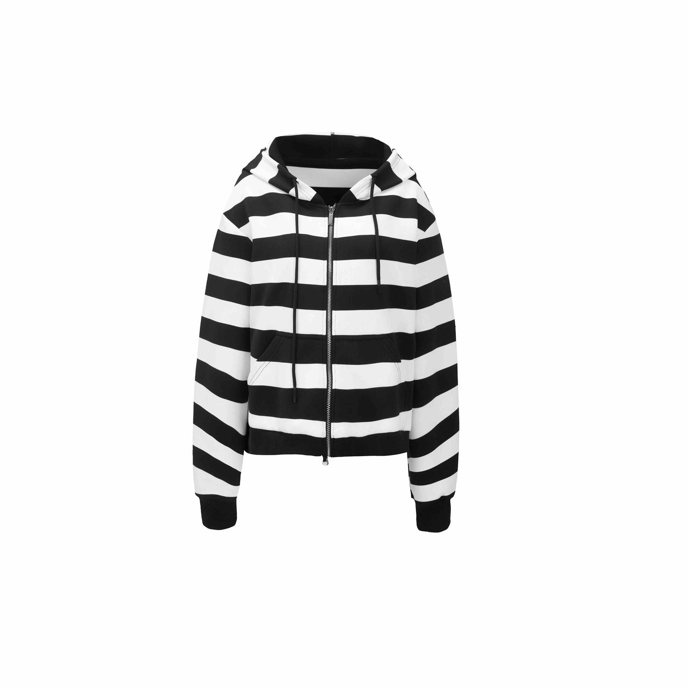 Bold Striped Double Zip Retro Hoodie Top DOU0062