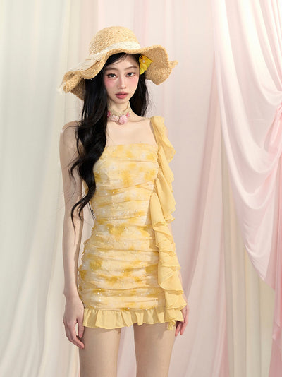 Yellow Ruffle Dress DIA0428