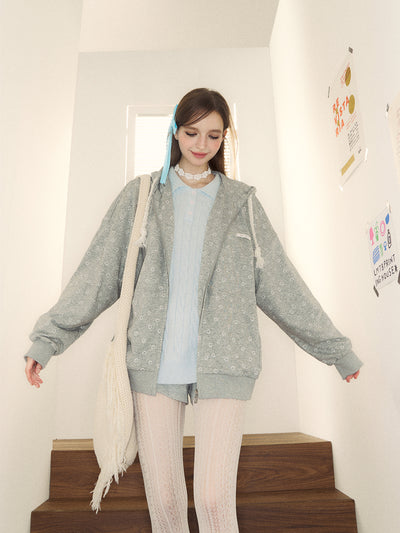 Small Smile Pattern Loose Hoodie Top SPE0051