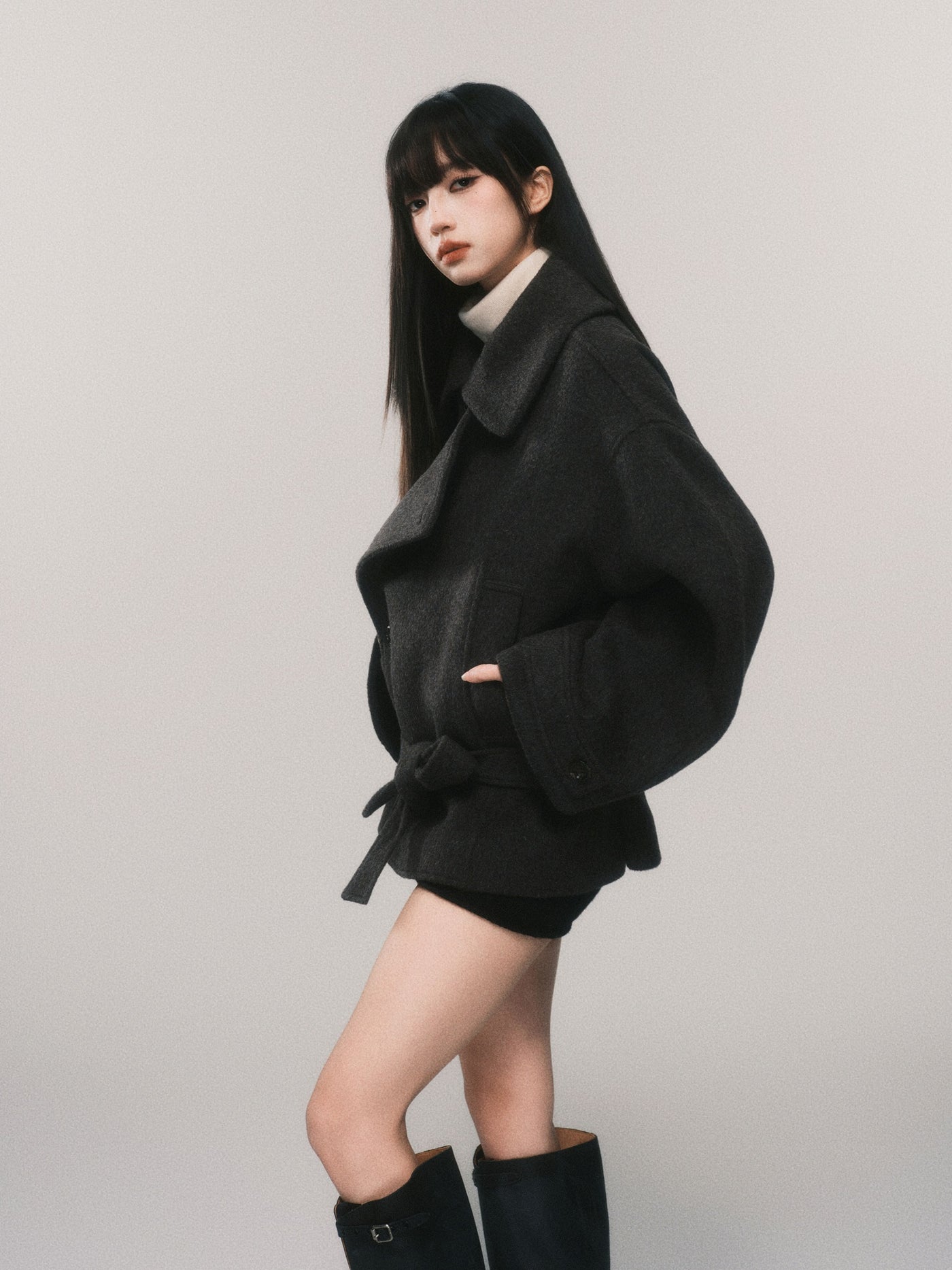 Lazy Silhouette Short Wool Coat LUL0114