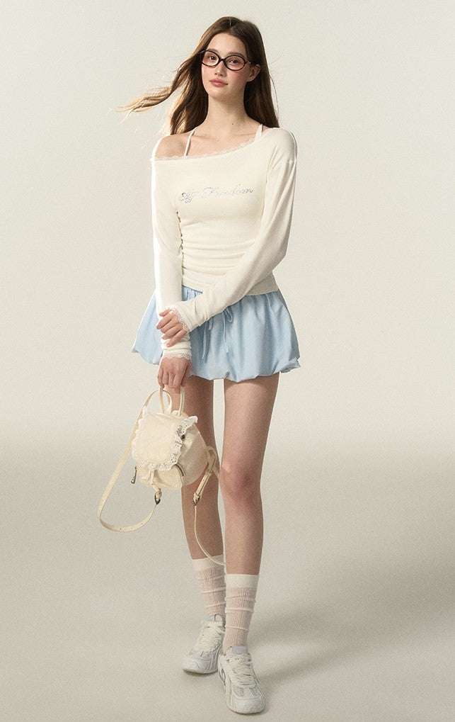 Skyblue Waist Tie Tutu Skirt AFF0028