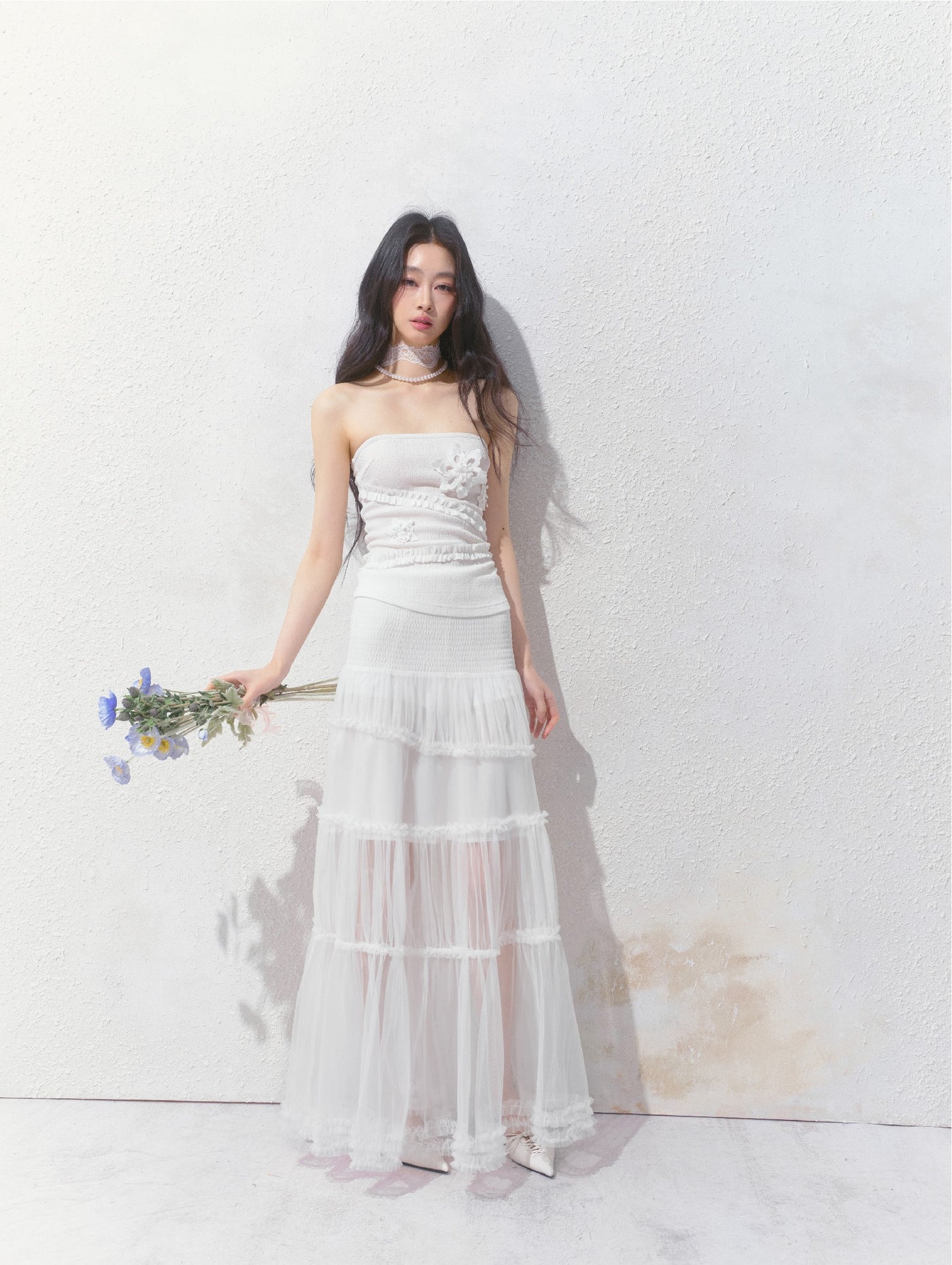 White Flower Tube Top SAL0151