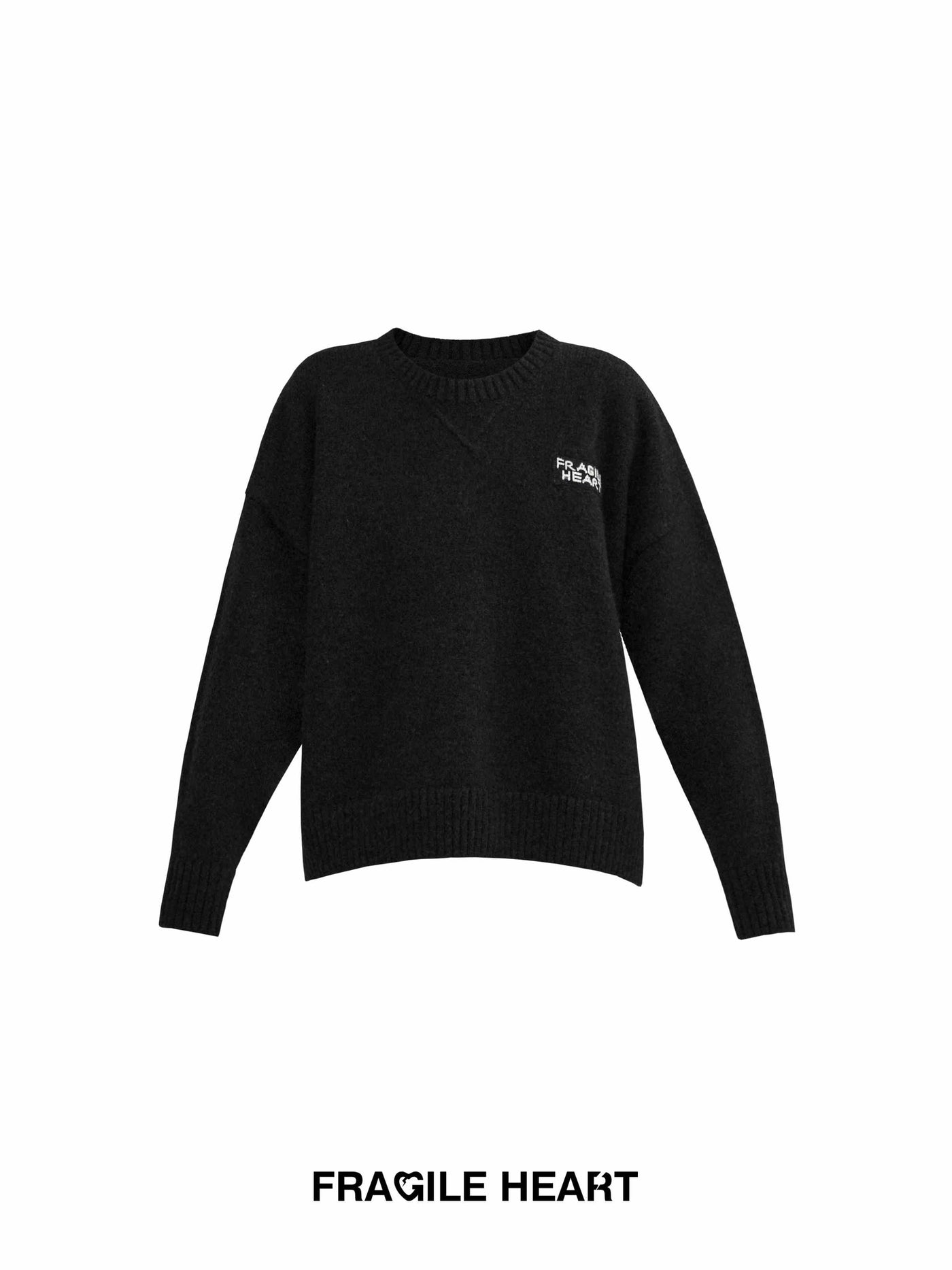 Logo Embroidery Casual Crew Neck Knit Top FRA0216