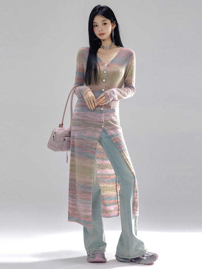 Mohair Gradient Color Long Cardigan LAC0239