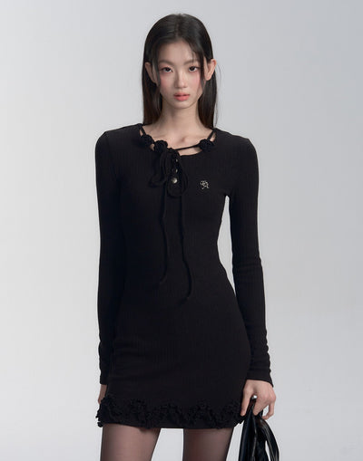 Venus Strap Knitted Slim Dress FRA0270