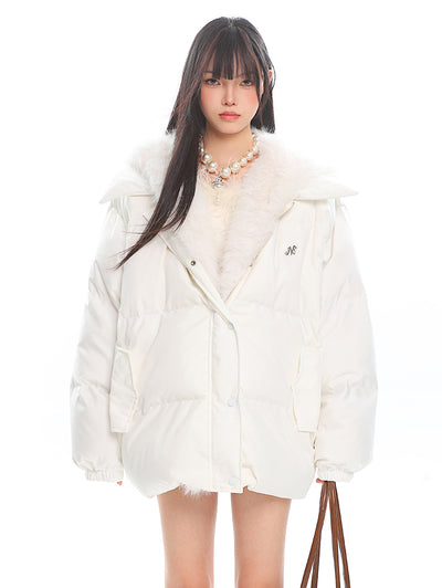 Detachable Fur Collar Hooded Cotton Jacket UNC0211