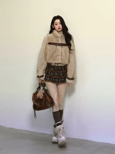 Environmentally Friendly Fur Short Jacket DIA0312