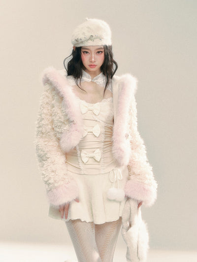 Fur Hooded Short Jacket DIA0282