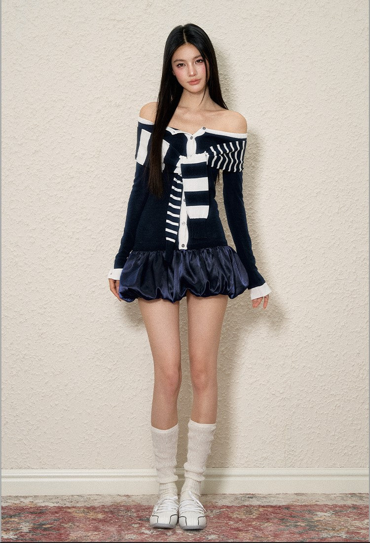 Fake Two-piece Striped Dress AGM0093