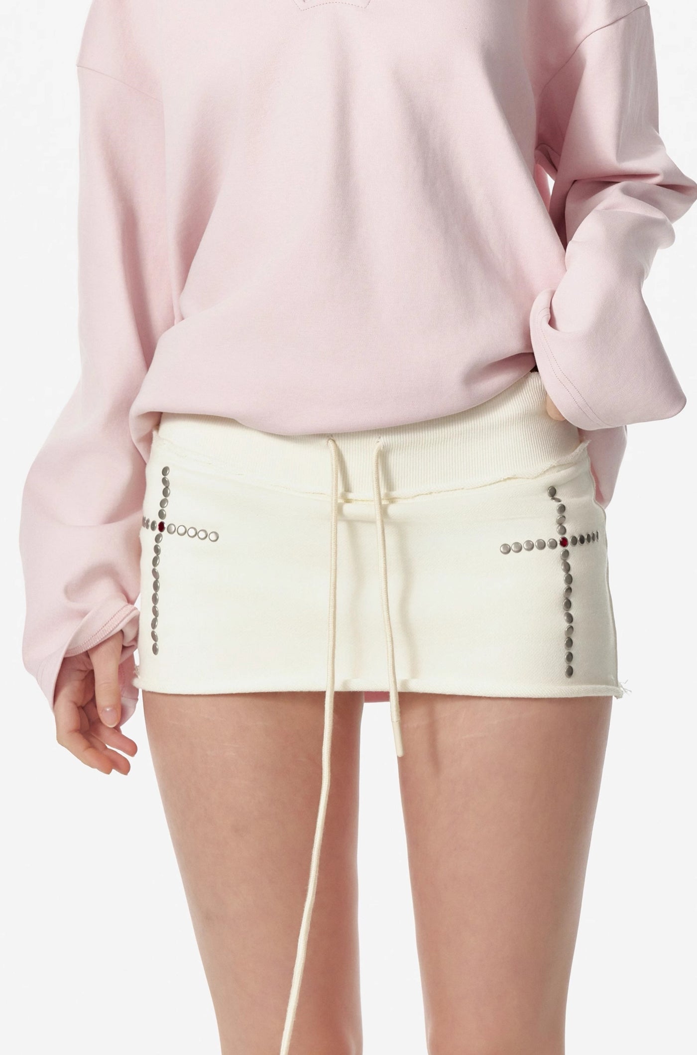 Cross Sweatshirt Slim Short Skirt 4MU0098