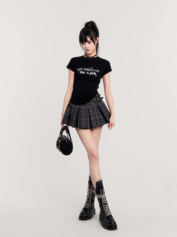 Print Round Neck Slim T-shirt VOC0361