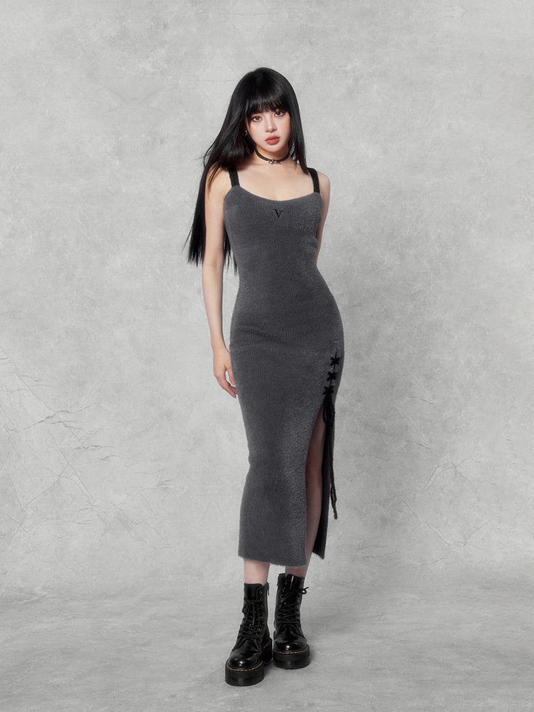 Side Slit Design Mink Camisole Long Dress VOC0155