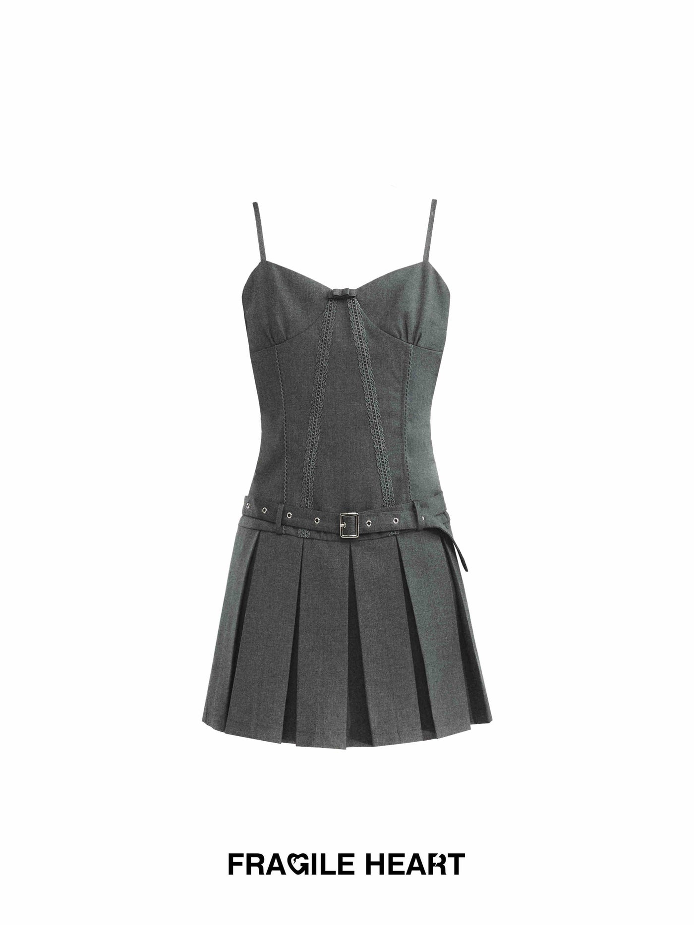 Pleated Waist Layered Suspender Dress FRA0207