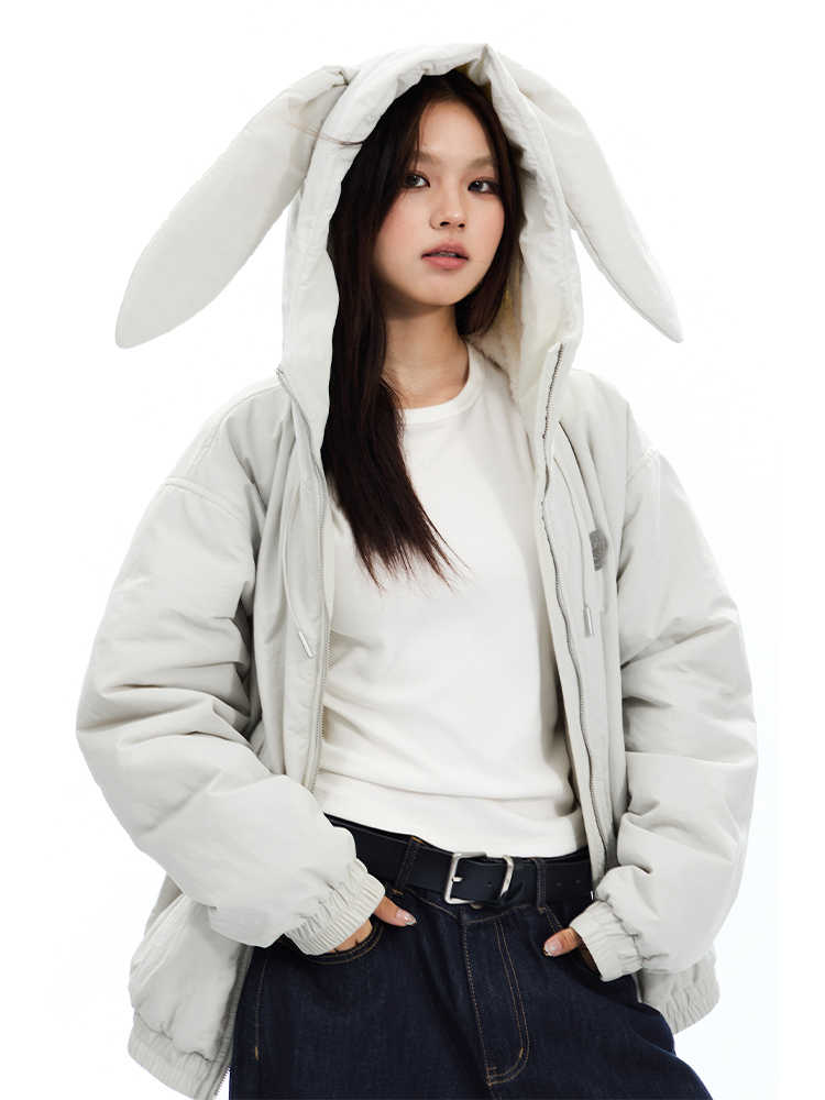 Rabbit Ear Hoodie Cotton Loose Jacket APE0337