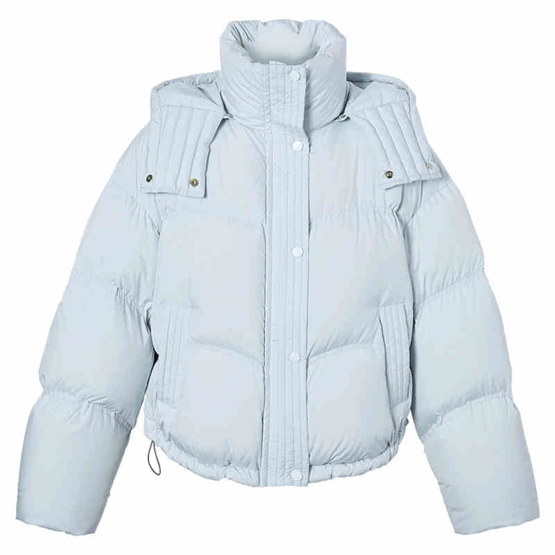 Short length hooded round silhouette warm down jacket LAC0244