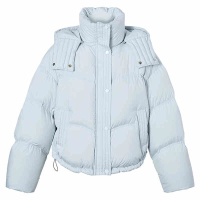 Short length hooded round silhouette warm down jacket LAC0244