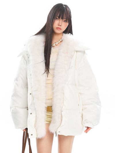 Detachable Fur Collar Hooded Cotton Jacket UNC0211