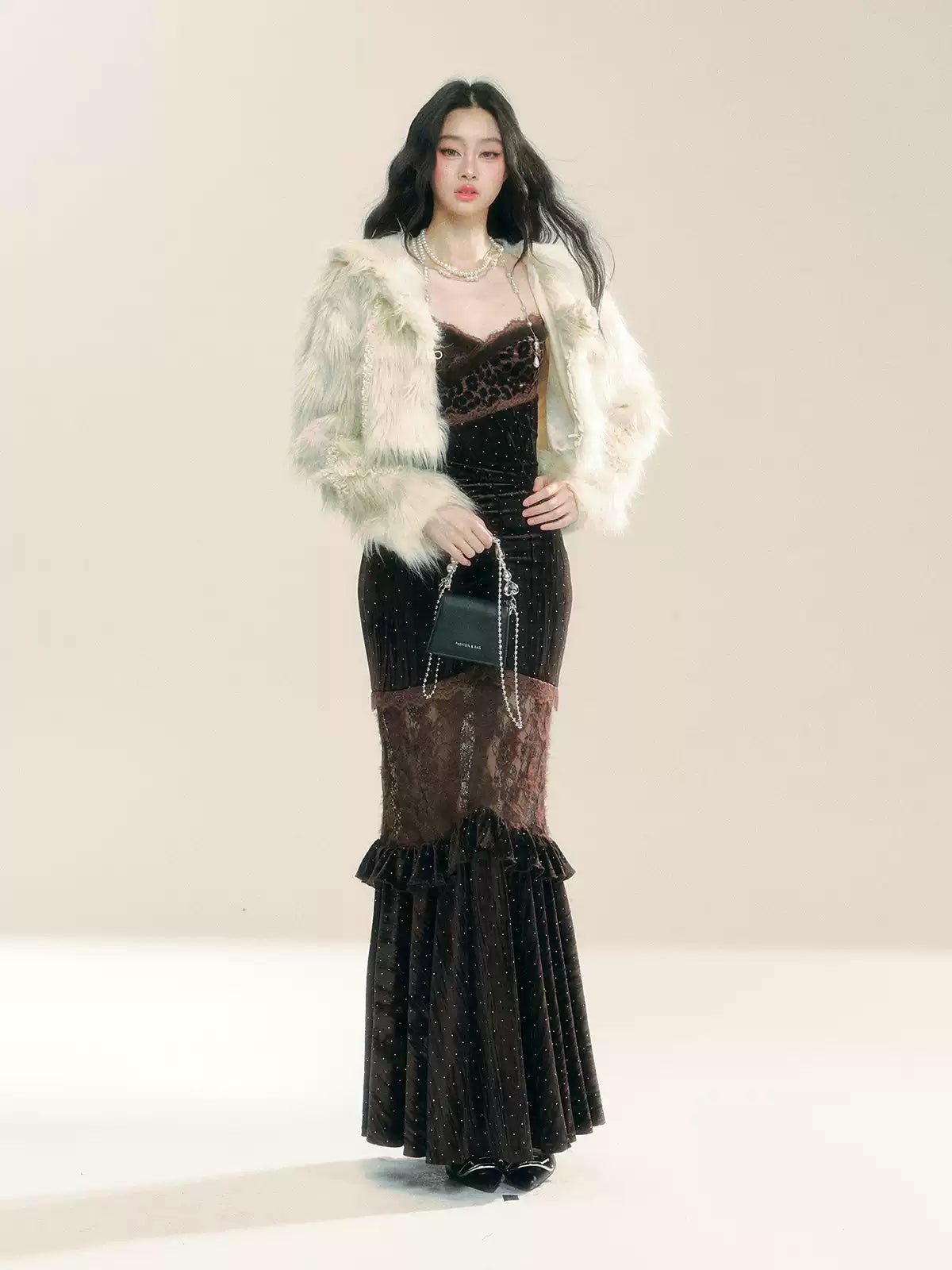 Velvet Suspender Long Dress/Short Jacket DIA0284