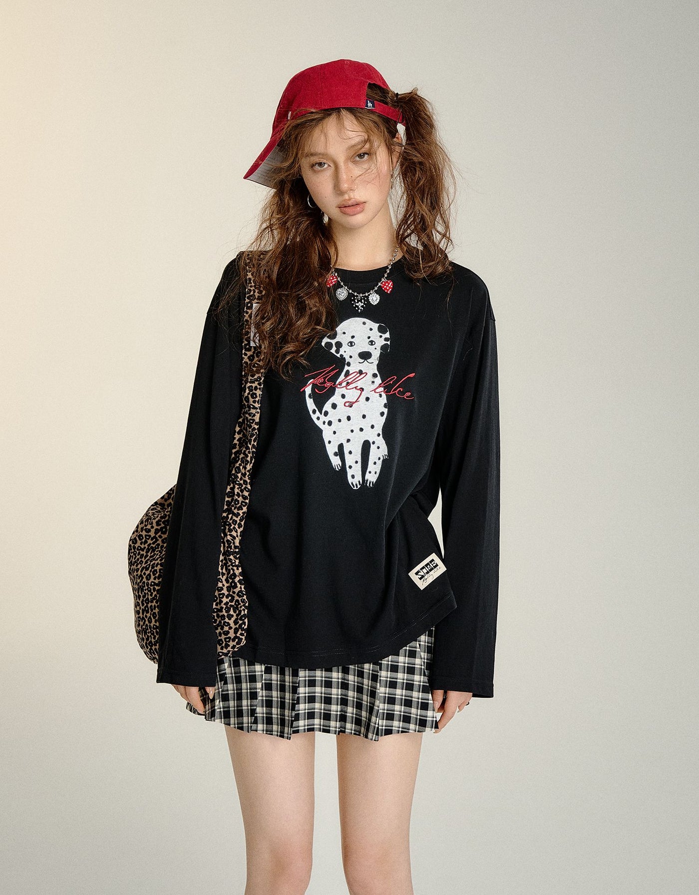 Dalmatian Outline Long-sleeved T-shirt SOM0095