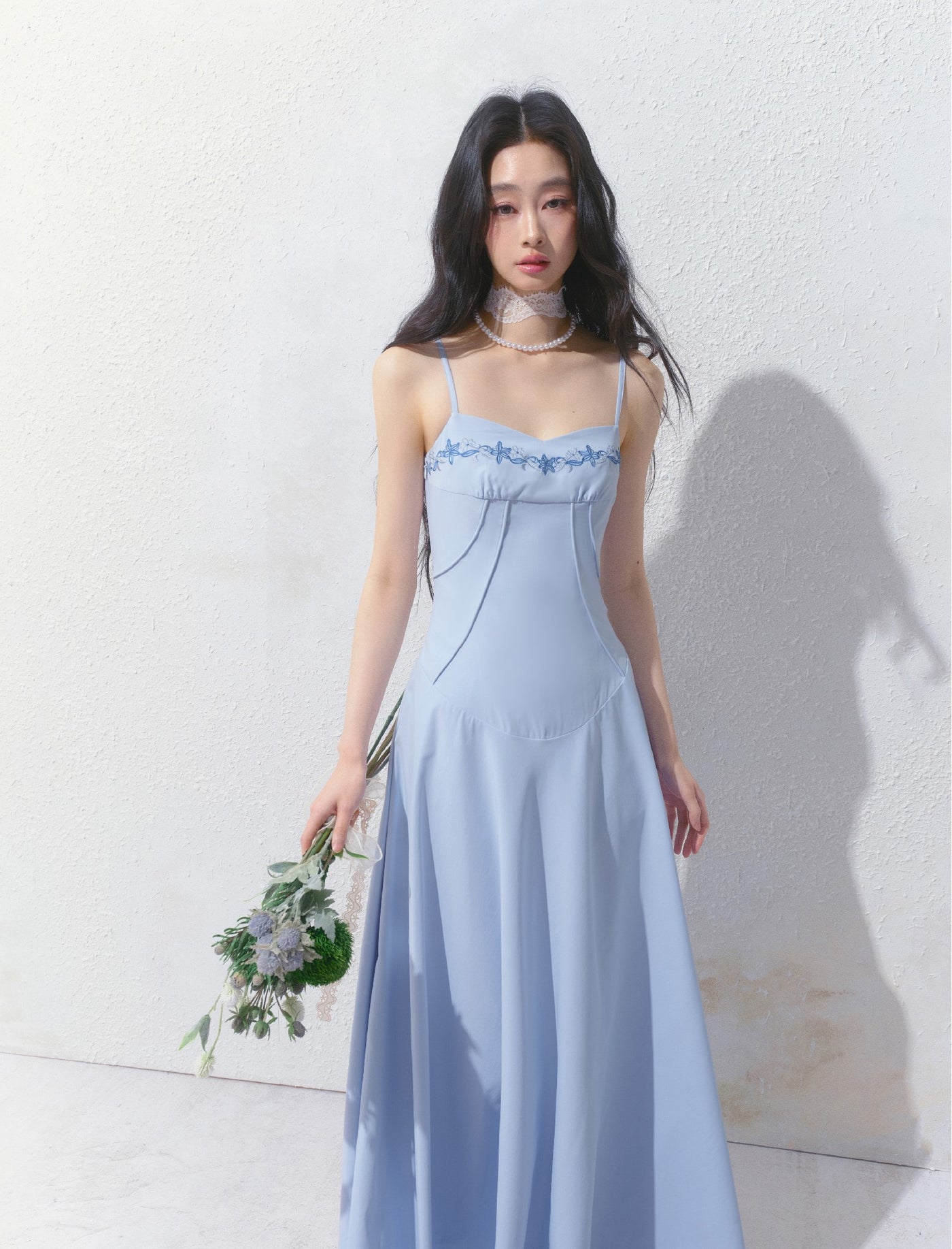 Embroidery Lace Suspender Dress SAL0148